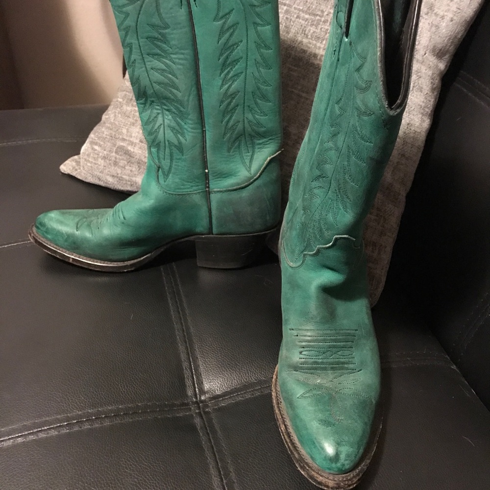 Justin leather cowboy boots